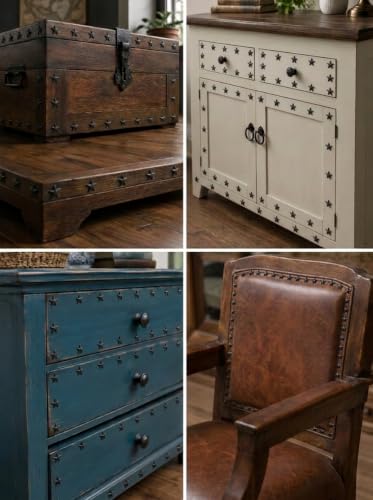1.5”- STAR Clavos Nails | Hand Forged Iron Black Decorative Hardware Doors Gates Beams Furniture Rustic Old World Farmhouse Accent (5) 5