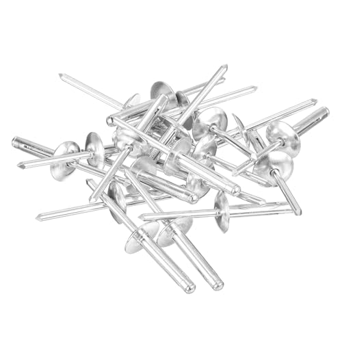 uxcell 100Pcs 3/16"x1" Aluminum Large Head Tri Grip Rivets, Large Flange Tri Grip Rivets for DIY, Sheet Metal, Automotive Repairs, Furniture, Marine Boat (Silver) 3/16"x1" Silver