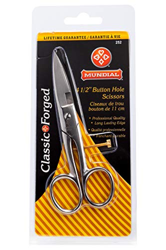 Mundial Buttonhole Scissors – Adjustable Sewing Scissors for Cutting Buttonholes, Dressmaking, Quilting, Embroidery & Craft Projects – 4.5" Stainless Steel Sewing Tool