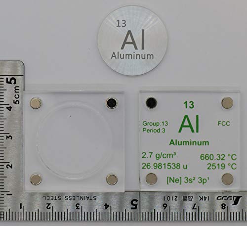 Aluminum (Al) 24.26mm Metal Disc with Acrylic Case for Collection or Experiments