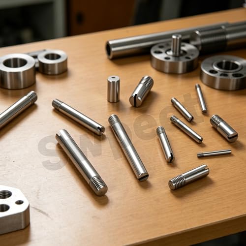 Swpeet 40Pcs 6 Sizes M6×12/14/16/20/25/30/35/40mm Slotted Cylindrical Pin Dowel Kit, 304 Stainless Steel Dowel External Thread Locating Pin, Parallel Pin Shelf Support Peg for Furniture Machinery