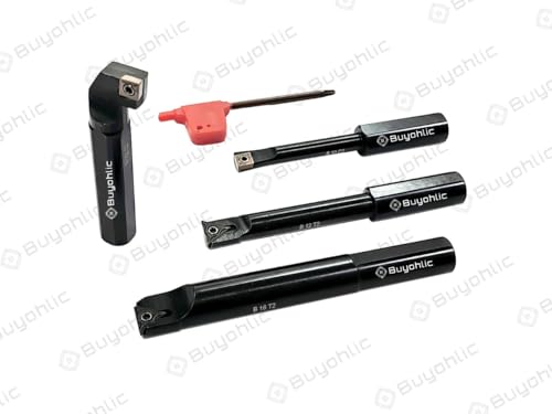 Buyohlic Indexable Tool Set of 4 Boring Bars for 2" InchI 50 mm Boring Head 4pcs Indexable Boring Bars Only