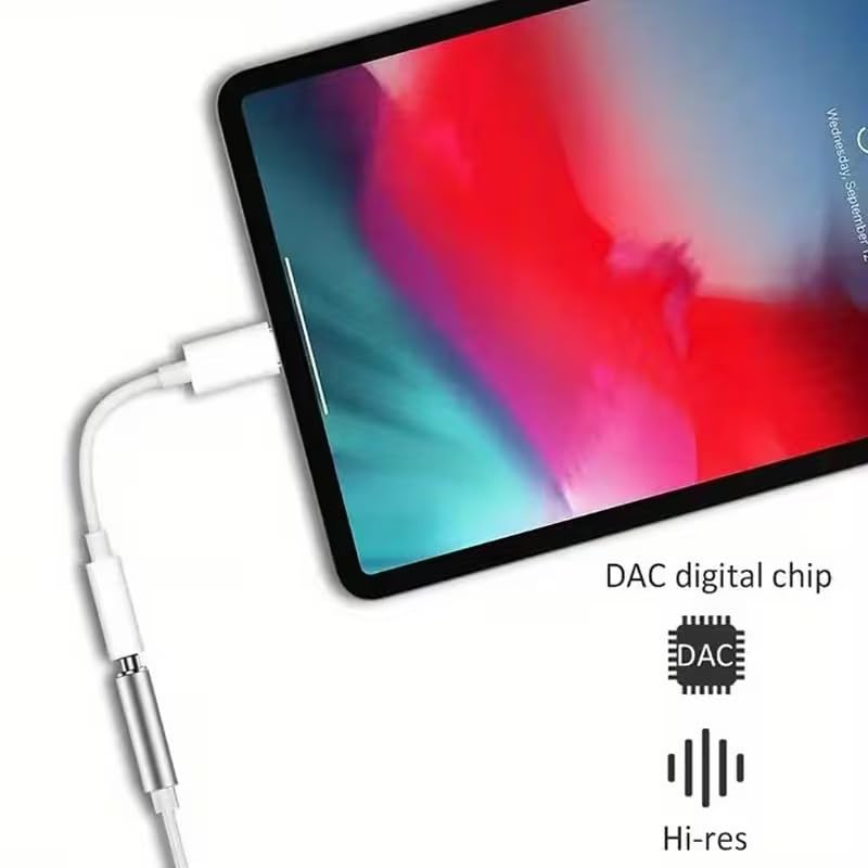 USB Type-C to 3.5mm Headphone Adapter, Digital Type-c to Aux Cable with DAC Chip USB Type C to 3.5mm Headphone Jack Adapter (White) White