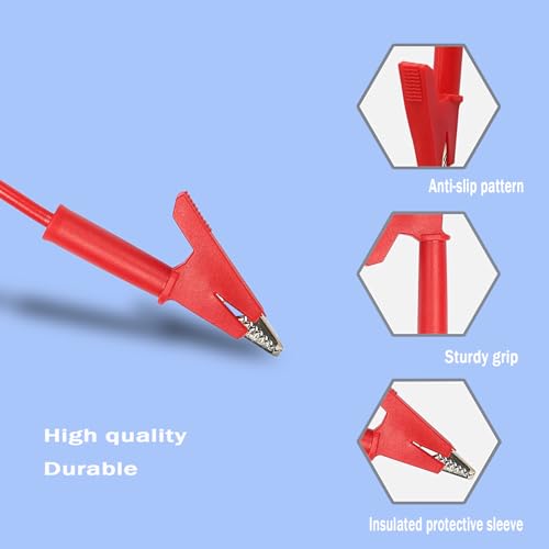 12AWG 4mm Banana Plug to Alligator Clip Test Lead Wire Cable 2PCS Alligator Clip-Banana Plug 12AWG 3.28Ft 2PCS
