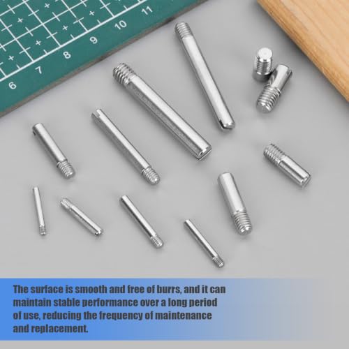 Glarks 40pcs M6 x 12/14/16/20/25/30/35/40mm Slotted Cylindrical Pin Kit, Stainless Steel Dowel Parallel Pins, External Thread Locating Pin, Locating Pin Screw for Furniture, Wooden Projects, Machinery