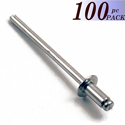 BoltmanShop 3/16"Dia. Dome Head 1/16"-1/8" Grip Range All Aluminum Panel Blind Rivets (100pkg)
