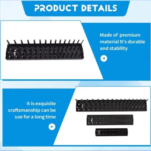 3PCS Socket Set for /4in 3/8in /2in Sockets Multifunctional Tool Tray with Deep & Standard Socket Holders Compatible with Most Toolboxes