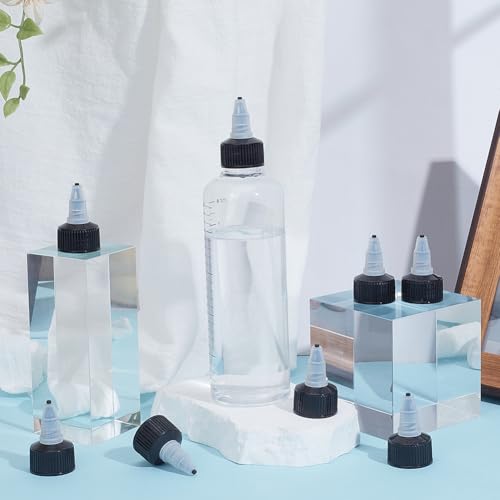 GORGECRAFT 50Pcs 18/410 Squeeze Bottle Cap Heads Twist Dispensing Lids Plastic Black Squeeze Tops Replacement Caps for Squeeze Extruded Glue Water Bottle Paint Lids Applicator Inner Diameter 18.5mm