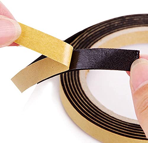 Kitchen Self Sealing Adhesive Tape Dust Waterproof Sealing Strip Caulk Trim Stripe Closed Cell Seal Mounting Tape for Bathroom Shower Tub Toilet Window Kitchen Sink Sealing (1PC) (Black) (Black) Black