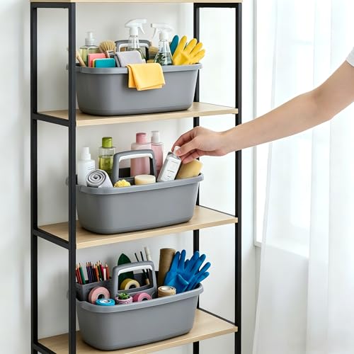 Cleaning Supplies Caddy 3 Pack: Heavy Duty Large Tool Tote with Handle