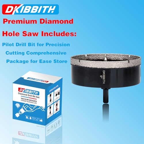 5" Diamond Hole-Saw Bits with Pilot Drill Bit 5 in Diamond Tipped Tile Hole Saws with Guiding Bit for Accurate Drilling, for Porcelain Tile Ceramic Pottery Granite Stone Glass Bottles 125mm (125mm)5"