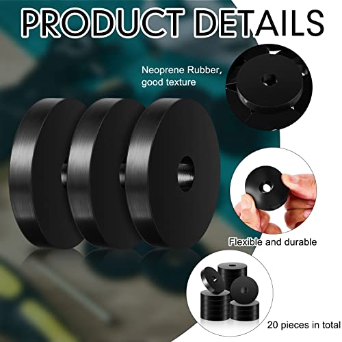 20 Pcs Rubber Washers Flat 1 1/2 Od x 3/8 ID x 1/4 Inch Rubber Bushings 20