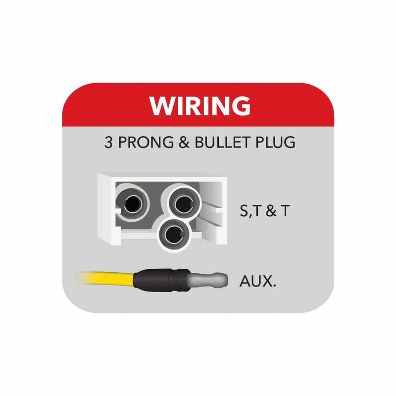Dual Function Oval Red Stop, Turn & Tail and White Back-up LED Light