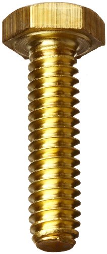 Small Parts Brass Hex Bolt, Plain Finish, Hex Head, External Hex Drive, Meets ASME B18.2.1, 3-1/2" Length, Partially Threaded, 3/8"-16 UNC Threads (Pack of 5) #10-12 3 1/2 Inches