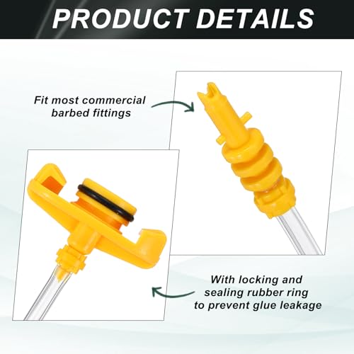 uxcell 3Pcs Air Tube 30cc Glue Adhesive Dispenser Syringes Connector Adapter Replacement for Industrial Glue Liquid Cartridge Dispensing Accessories, Yellow 3