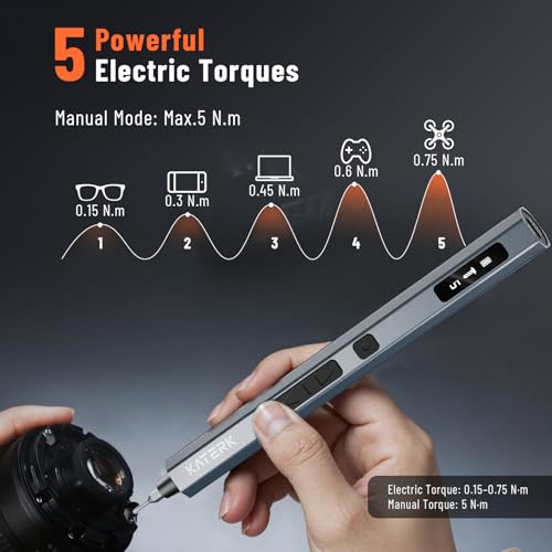 KATERK Electric Screwdriver, 500mAh Mini Electric Screwdriver 66