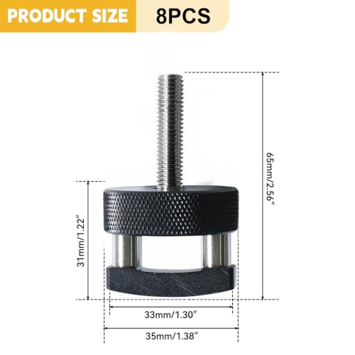 8Pcs Hard Top Quick Removal Fastener Thumb Screw with D Ring for 2007-2018 Jeep Wrangler JK, 2018-2022 JL & Gladiator JT 8
