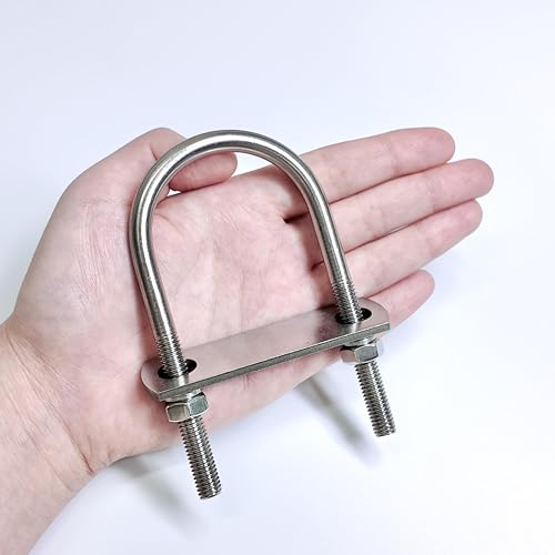 8 Sets M8 U-Bolts,u-Bolts 2" (50mm) Wide,U-Bolts with Nuts M8 x 50mm x 100mm 8