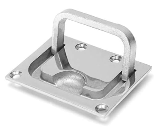 Two Marine Grade Stainless Steel Heavy-Duty Flush Lifting Handles, 3" x 2-1/4"