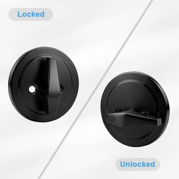 3 Pack Single Cylinder Deadbolts Flat Black, Keyed One Side Deadbolt Lock, Matte Black Interior & Exterior Door Hardware (for Entrance Lock and Front Gate) 3