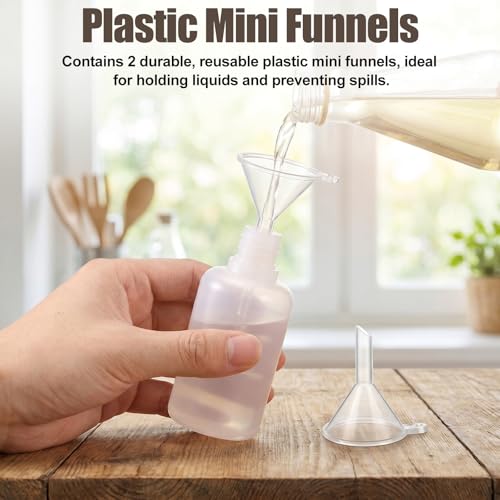 4 Pcs Precision Tip Applicator Bottle with 2 Mini Funnels 30ML/1OZ