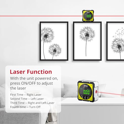 XUNTOP Digital Angle Finder with Laser (Class 2 Laser, <1mW Output)