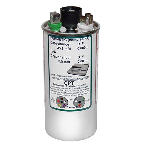 Carrier/Bryant/Payne HC98JA036D Replacement - 35 + 5 uf/Mfd 370/440 VAC AmRad Round Dual Universal Capacitor, Made in The U.S.A.