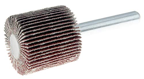 Weiler 30722 1" x 1" x 120AO Wolverine Coated Abrasive Flap Wheel, 1/4" Stem (Pack of 10), Red 1" Dia 120 Grit