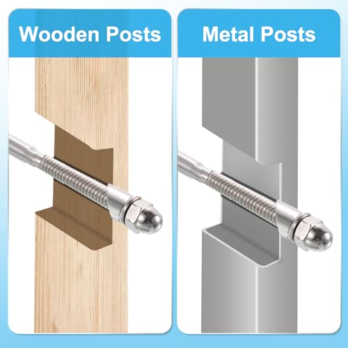 PATIKIL 1/4 Inch Angle Beveled Washer, 10 Pack T316 Stainless Steel Deck Cable Railing Hardware 37 Degree Washer for Wood Metal Aluminum Posts, Silver Tone