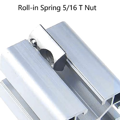 20 Packs 5/16-18 Threaded Steel Roll in T-Nut with Ball Spring, T Slot Accessories for Aluminum Extrusion Profile Rail 5/16"-18