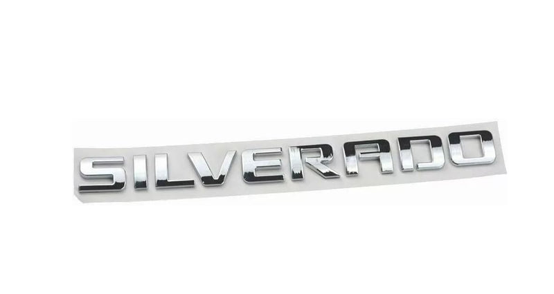 Silverado Badge Emblems 2-Piece in Chrome Shiny Glossy Finish 2007-2020 for Silverado, Sierra, and Canyon - Suitable for Hood - Fits 1500, 2500HD, and 3500HD Models (Chrome)