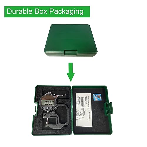 Digital Thickness Gauge 0.5 inch/12.7mm, 0.0005 inch/0.01mm Accuracy 0.5"/0.0005"