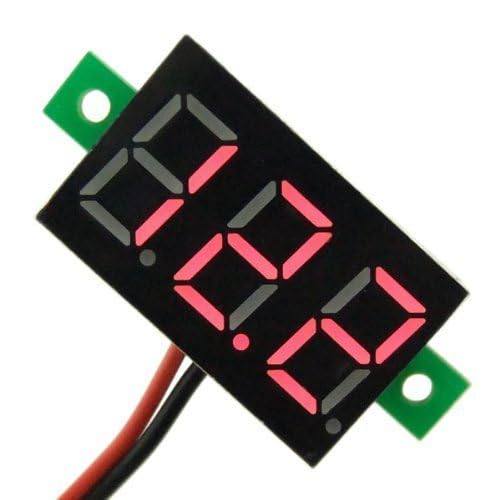 6 Pcs Mini Digital Voltage Meter DC 2.5~30V 0.28" 2 Wire Digital Voltmeter Gauge Tester Green LED Display Panel Mount Car Motorcycle Battery Monitor Led (Blue) Blue