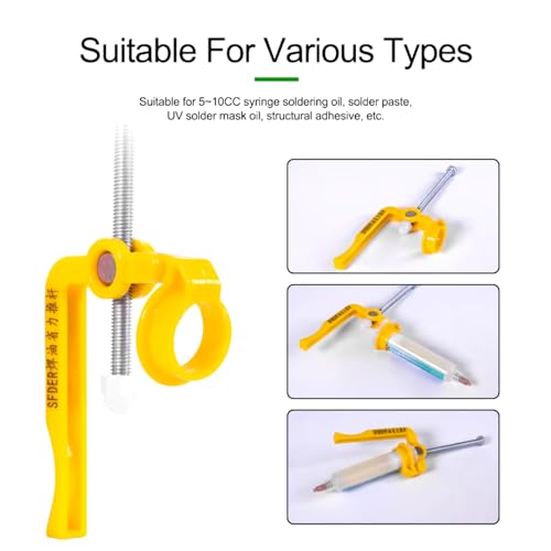 Manual Solder Flux Glue Dispenser,Durable Solder Paste Dispenser with Plunger and 3 Dispensing Needles,10cc Syringe Dispenser for Soldering Paste Welding Repair Tools(Solder Flux Excluded)