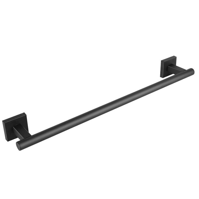 Matte Black Towel Bar, 20 Inches Stainless Steel Towel Rod-Square Base, Wall Mounted Towel Rack for Bathroom Matte Black 20 in