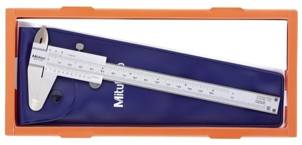Mitutoyo 530-101 Vernier Calipers, Stainless Steel, for Inside, Outside, Depth and Step Measurements, Metric, 0"/0mm-150mm Range, +/-0.05mm Accuracy, 0.05mm Resolution, 40mm Jaw Depth 150mm
