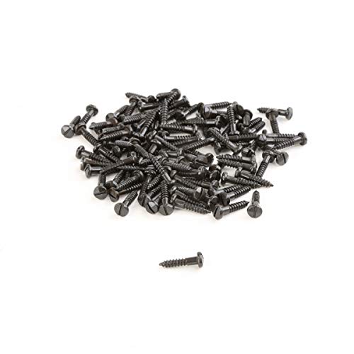 Renovators Supply Manufacturing Slotted Pyramid Head Screws 3/4 in. Steel Black Screws Pack of 100 Pieces 3/4" Slotted Wood Screws-Pack of 100