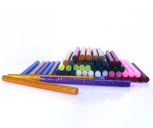 12 Color Hot Glue Gun Sticks 7 mm By 10 cm Mini Glue Sticks Hot Melt Glue Sticks Mini Glitter for DIY Art Craft, 60 Pack