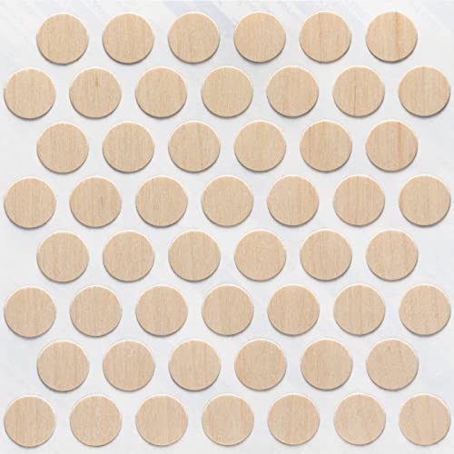 FastCap - Screw Hole Covers, 9/16" (14mm) Round Stickers - Ideal for Professional Woodworking, Furniture, and Cabinetry Projects - Five Sheets of 260 Caps - Unfinished Real Wood, Color - Maple