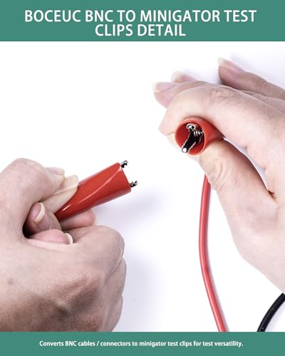BNC Test Leads, BNC (F) to Alligator Clip, Test Lead Breakout Cable for Multimeter, 5A Current Rating, 2 Pack Female Plug (Pack of 2)