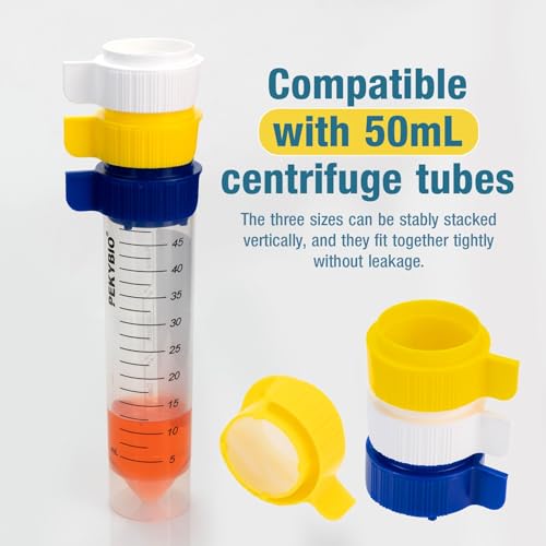 PEKYBIO 40um 70um 100um Cell Strainer Set, Stackable Handle Filter Screen with Nylon Screen Mesh and Polypropylene Frame, Individually Packaged Sterile Cell Filter for Life Science Experiments, 3 Pcs
