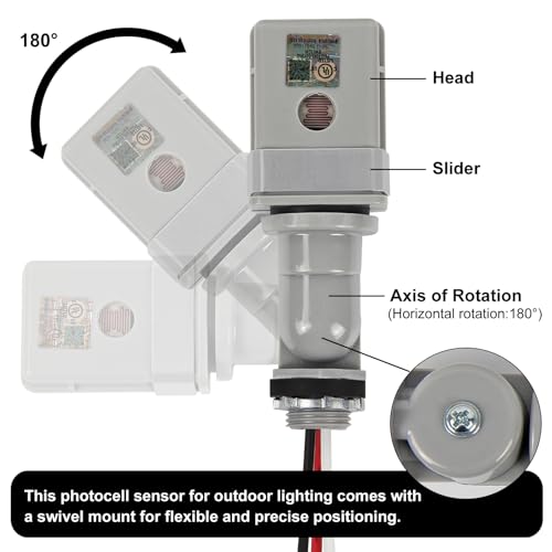 AITRIP 4-Pack Dusk to Dawn Sensor Photoelectric Switch,Photocell Sensor for Outdoor Lights, 120VAC 50/60 Hz Photocell IP54 Waterproof for Yard, Parking Lot and Street
