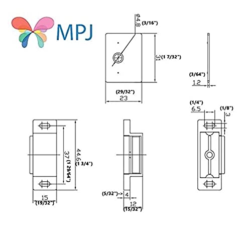 MPJ Shutter Hardware 50631-R 15lb Single Magnetic Catch White/zinc Retail Pack (30) 30