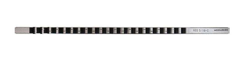Accusize Industrial Tools - 5/16'' to C, Hss Keyway Broach, Fractional, Imperial, 5000-0020 | 0.3127-0.3137 Tolerance, 3/8 in x 11-3/4 in, 25/64 in to 2-1/2 in Cut Length, 1 Shim 5/16 in -C