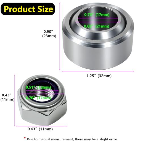 Replace Part # 50754 Compatible with Air Lift Performance Suspension Pillowball Bearing & Nut Kit