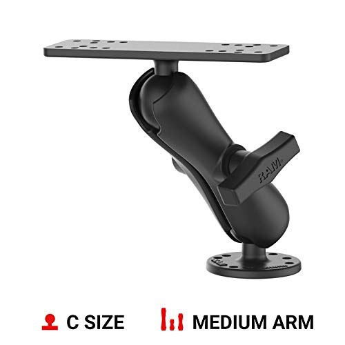 RAM Mounts Drill-Down Marine Electronic Mount RAM-111U with Medium Arm Compatible with Garmin, Humminbird, Lowrance + More
