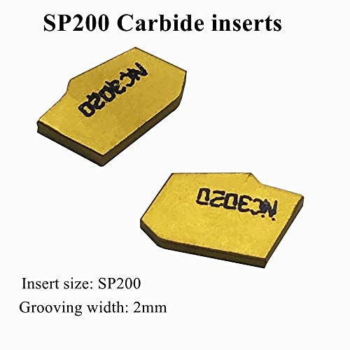1/2" 3/8" Indexable Lathe Grooving Parting Holder with 10 Pieces GTN- SP200 Heavy Duty Nickel Plated ZQ1212R02 Right -Hand Cut Off Tool Carbide Inserts (1/2" ZQ1212R02 with 10pcs Inserts) 1/2" ZQ1212R02 with 10pcs inserts