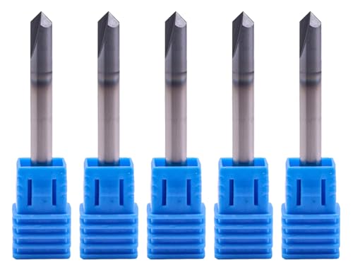 2 Flute 90° Solid Carbide Chamfer End Mill Set(5Pcs, 3/16"), AlTiN Coated 3/16 in 5