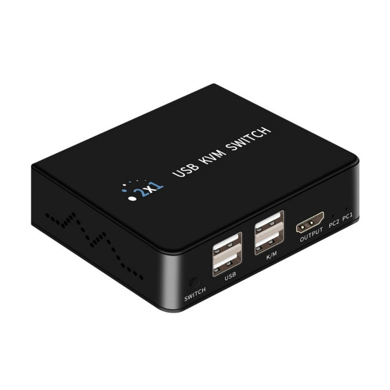 Replacement USB HDMI KVM Switch 2 in 1 Out Compatible 2 Way HDMI2.0 Laptop Host Shared USB Keyboard Mouse Monitor with 2 Hubs AV Selector Switch Box 4K60HZ 3840@2160