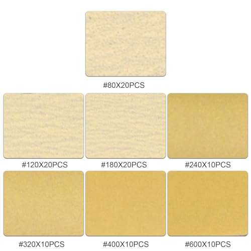 Micro Detail Sander Hand Sanding Block Kit 100 PCS 3.5”x 1”Mini Sandpaper Assortment 80 120 180 240 320 400 600 Grit for DIY Crafts Wood Finishing with Hand Sander Tool Small Sanders for Tight Spaces